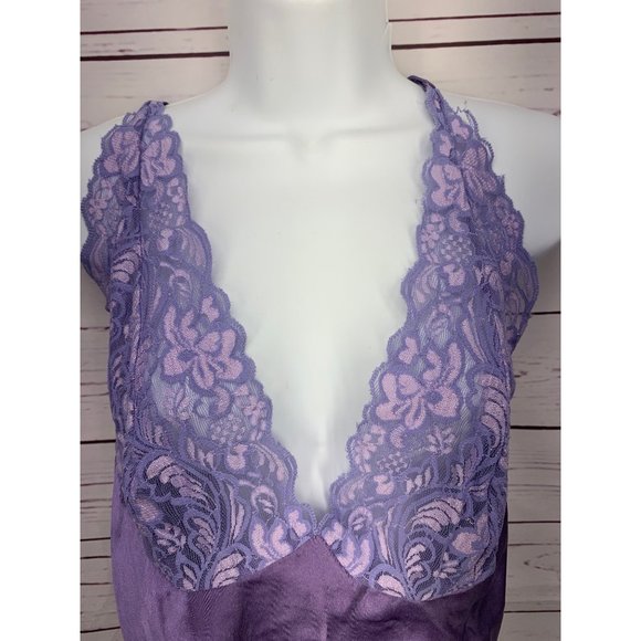 Avon Purple Satin Lace Size 1X Crossback‎ Sleep Top - Picture 5 of 7